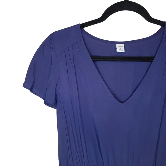 NWT Old Navy Waist Defined V Neck Flutter Sleeve Dress, Size Small - Picture 4 of 7